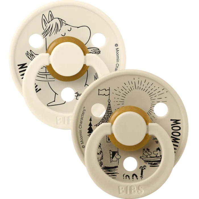 BIBS x Moomins Pacifier Colour Snorkmaiden 2-pack Latex Size 1 Ivory/Vanilla