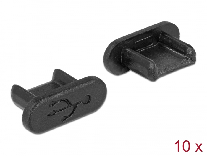 DeLOCK Dammskydd för USB 2.0 Micro-B (hona), 10 st - Svart, bild 3