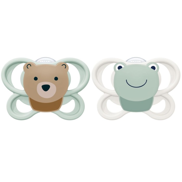 NUK Perfect match Air Bear/Frog 0-6 mån , 2 st