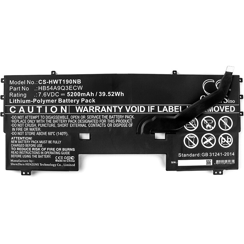 Batteri till Notebook, Bärbar dator för Huawei MateBook X, WT-W09, WT-W19, bild 2