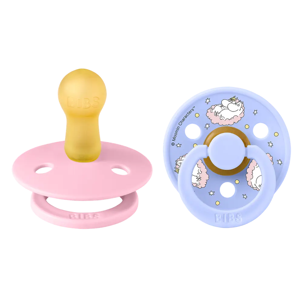 Bibs x Moomin Pacifier Colour 2-pack Dreaming Latex Size 2, Baby Pink Mix, bild 3