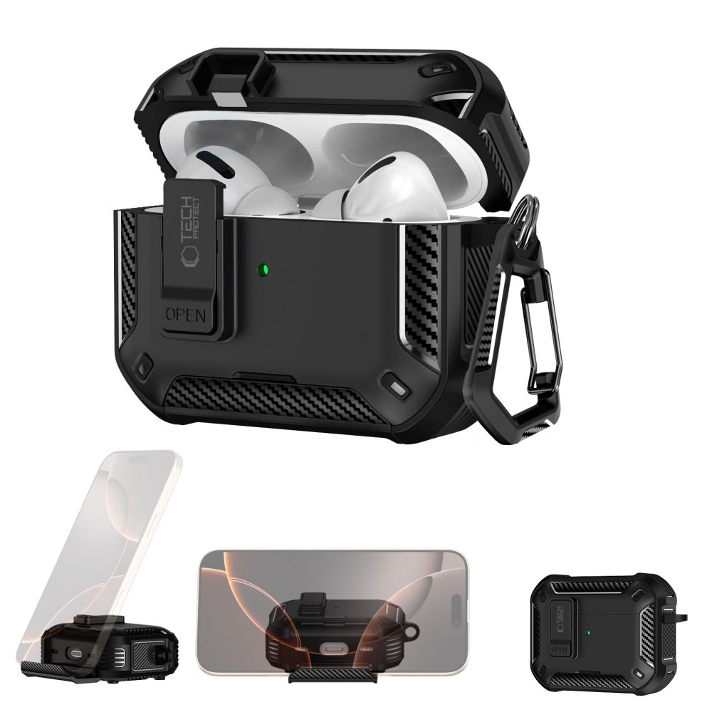 Tech-Protect Carbonox MagSafe-fodral för AirPods Pro - svart, bild 2