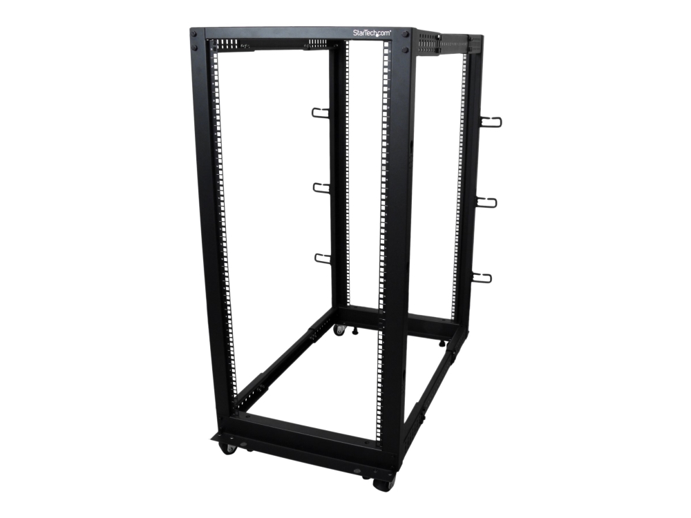 19" Startech Serverrack, 25U, öppet, 4 stolpar, justerbart djup 56-101 cm