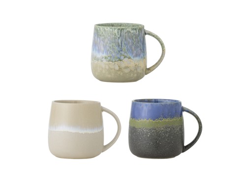 Bloomingville – Cloe mugg – blå – set om 3 – stengods, bild 2