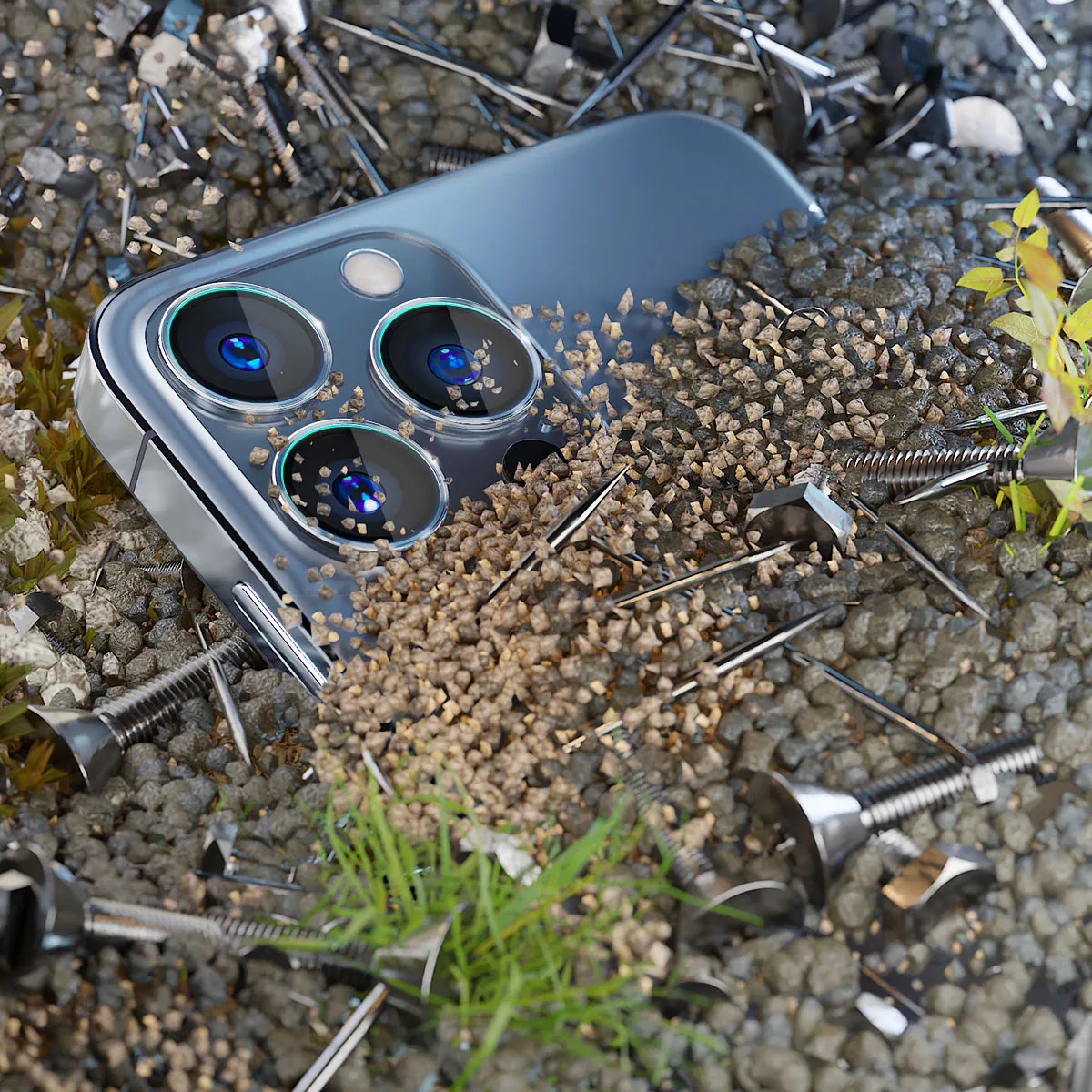 3mk Lens Protection Pro-kameraskydd med blå ram för iPhone 15, bild 3