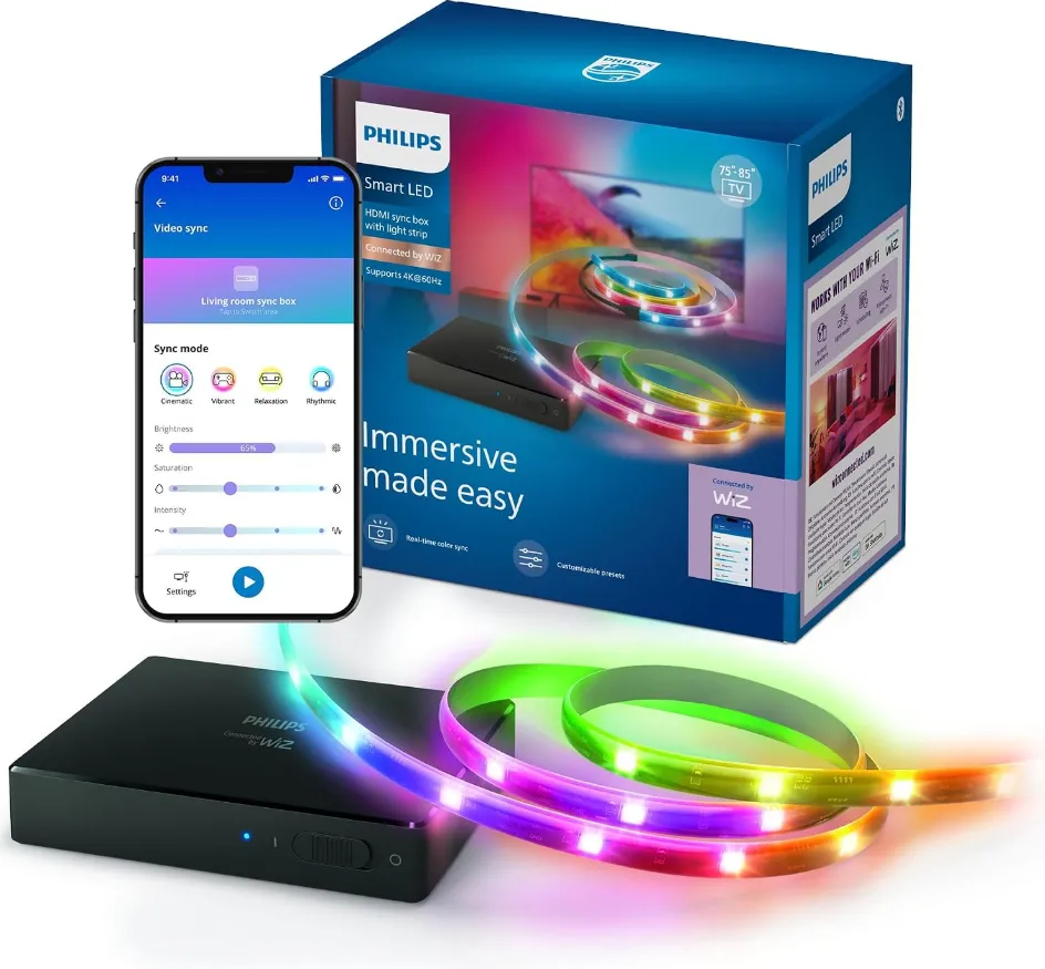 Philips HDMI 2.0 Sync Box med ljuslist för 75"-85" TV-apparater