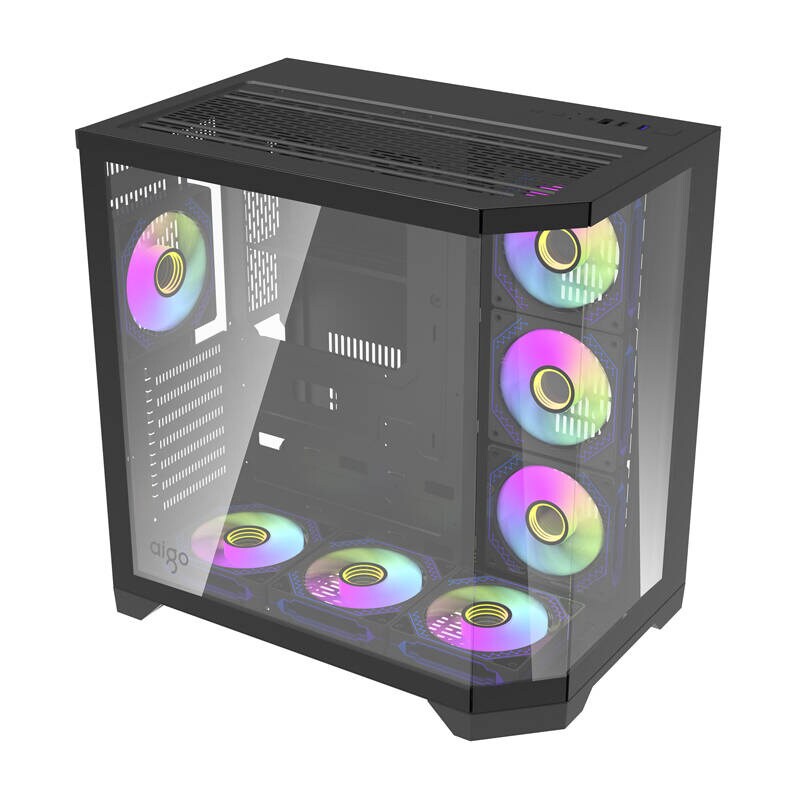 Darkflash FT418 PRO Computer Case with 7 ARGB Fans - Black - Chassi - Svart, bild 4