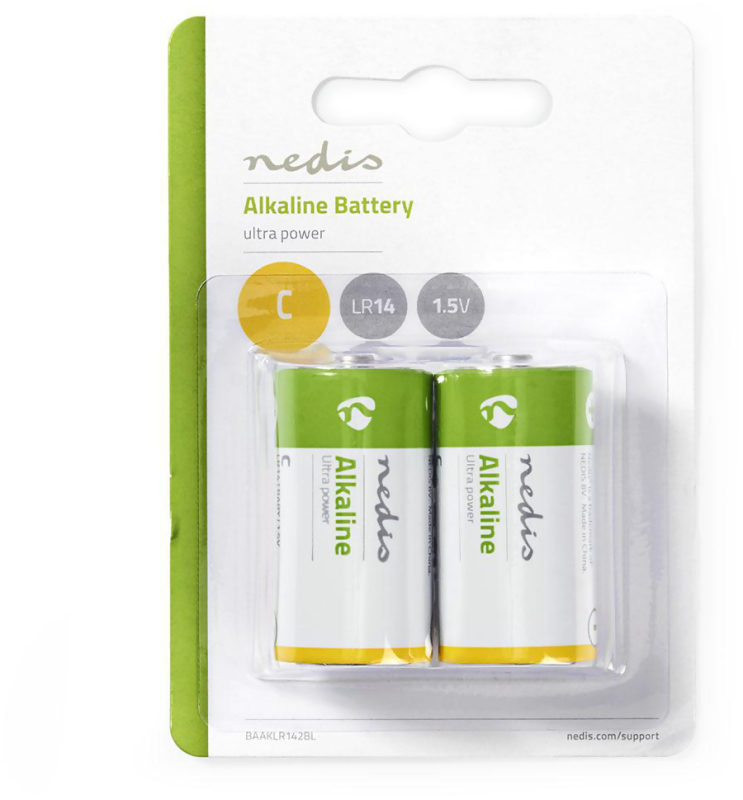 Nedis Alkaliskt batteri C | 1.5 V | 2 delar | Blister