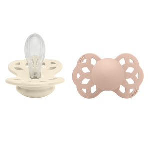 BIBS Pacifier Infinity Symmetrical Silicone Ivory/Blush Size 2 2pcs, bild 2