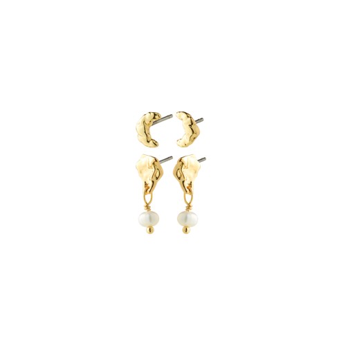 PILGRIM - ORYTH Earrings 2-in-1 Set - Gold-Plated - 7 mm / 15 mm