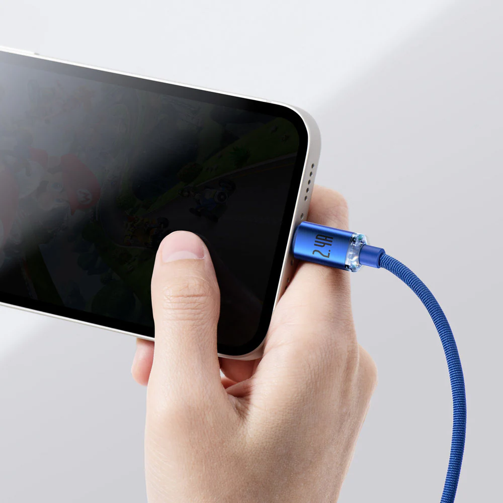 Baseus USB-A till Lightning kabel 2.4A, 2m - Blå, bild 5