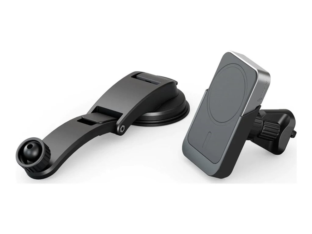 ALOGIC Matrix - Trådlös laddningshållare för bil - universal, magnetic, with air vent & dash mount + bilströmsadapter - 15 Watt