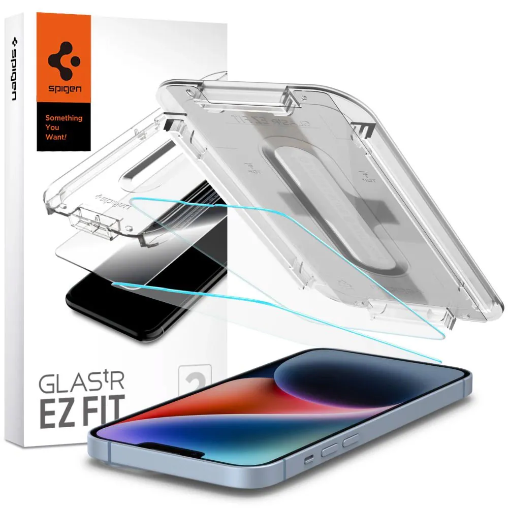 Spigen Glas.tR EZ Fit Härdat Skärmskydd till iPhone 13 / 13 Pro / 14 / 16e - 2-pack