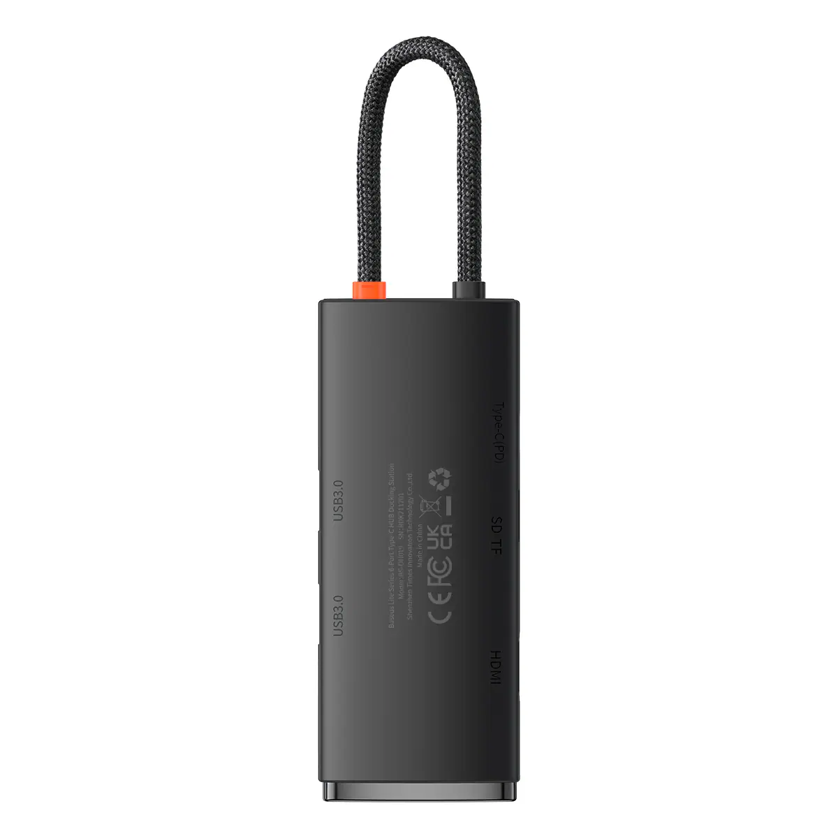 Baseus Lite Series multifunktionell HUB USB typ C - 2 x USB 3.0 / PD / HDMI 1.4 / SD / TF svart, bild 4