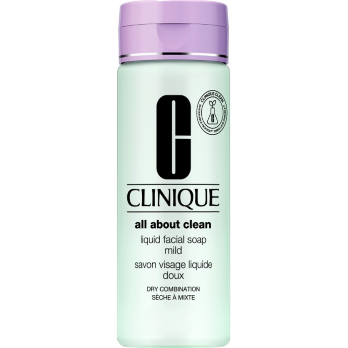 Clinique All About Clean Liquid Facial Soap Mild Dry Combination Skin 200 ml