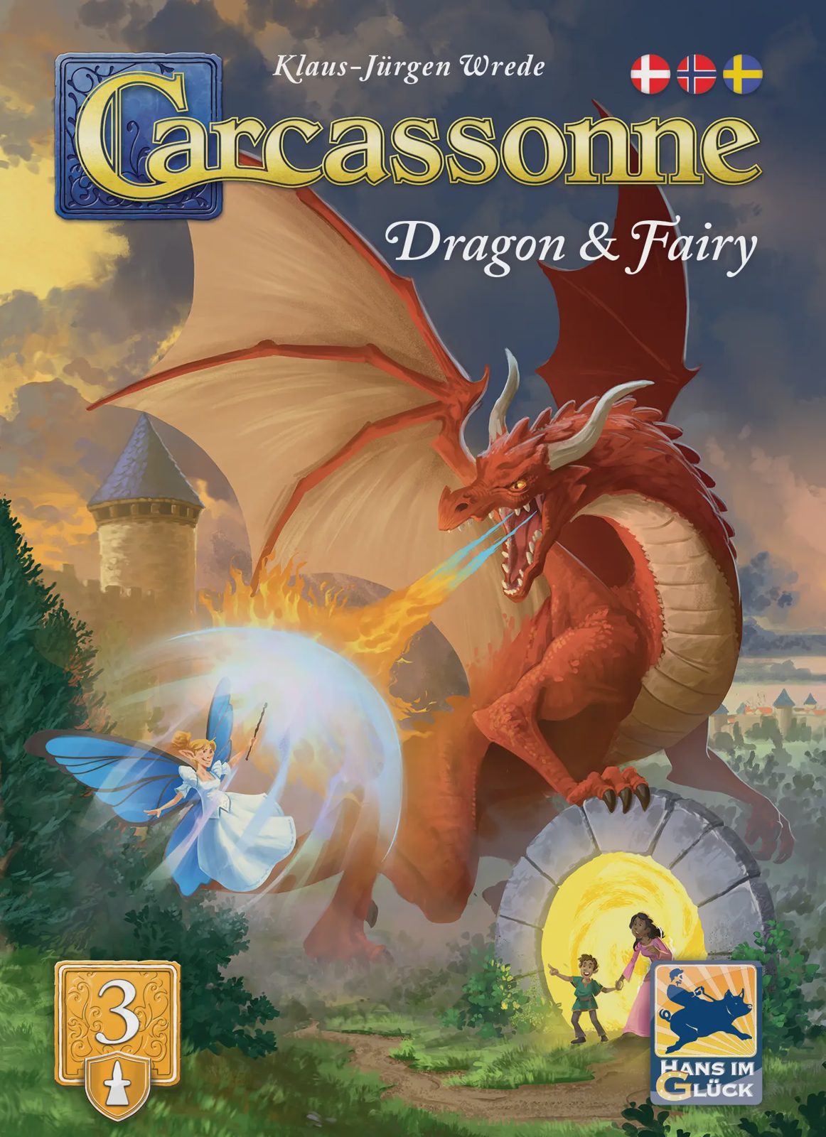 Carcassonne 3.0 - Dragon & Fairy Expansion (Skandinavisk Version), bild 4
