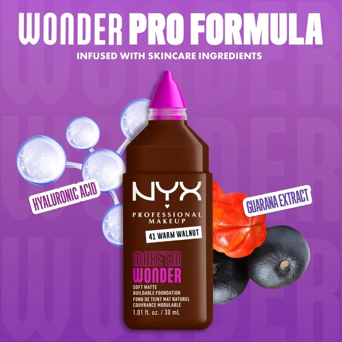 NYX PROFESSIONAL MAKEUP Make Em Wonder Foundation 41 Warm Walnut, bild 5