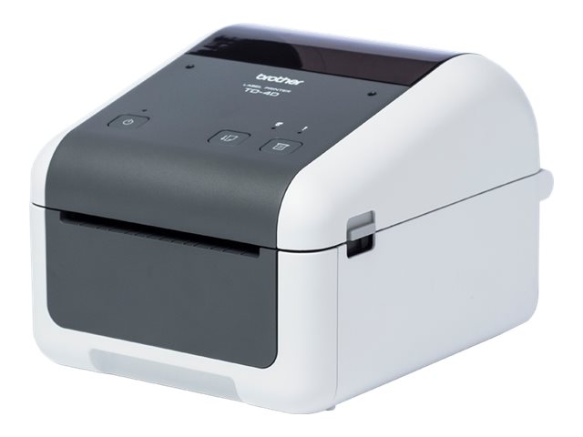 Brother TD-4520DN - Etikettskrivare - direkt termisk - Rulle (11,8 cm) - 300 x 300 dpi - upp till 152 mm/sek - USB 2.0, LAN, seriell - grå, vit