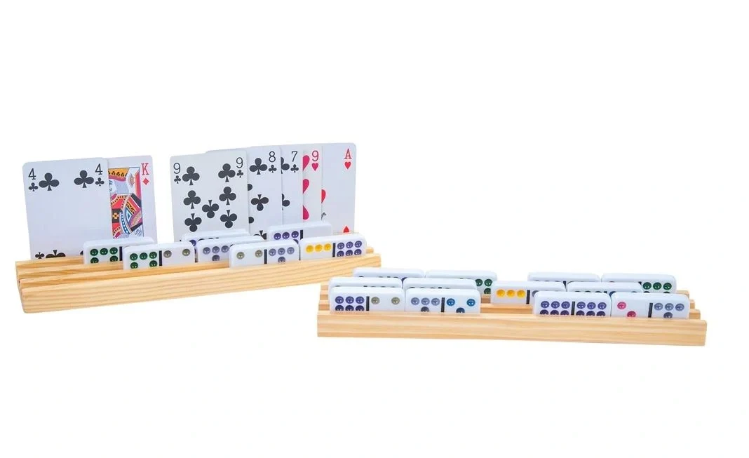 Domino and Card Holder Wood