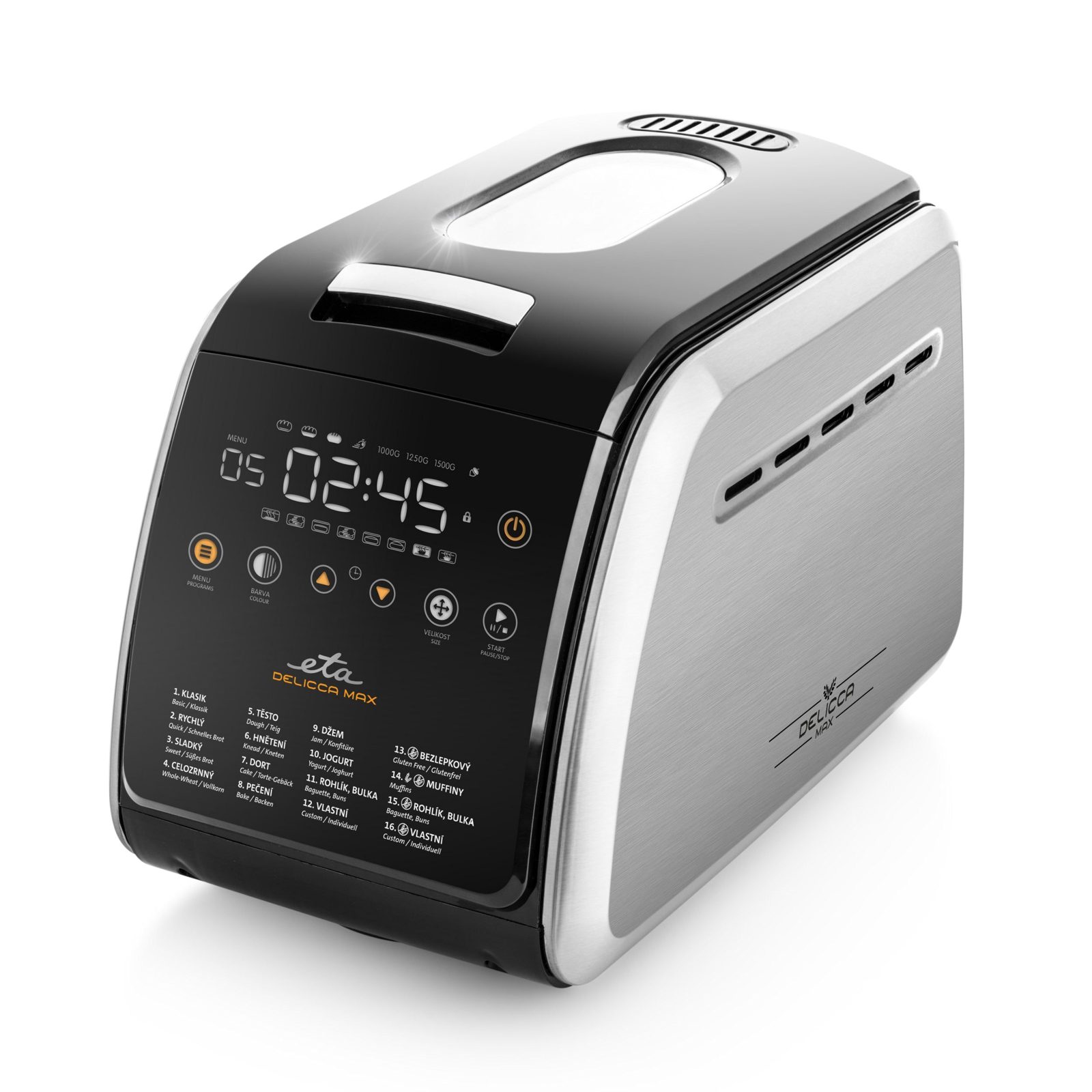 Eta Delicca II Max, 1,5 kg, Fördröjd start timer, Tittfönster, Timer, Kontroll av färg på skorpan, Hålla sig varm funktion