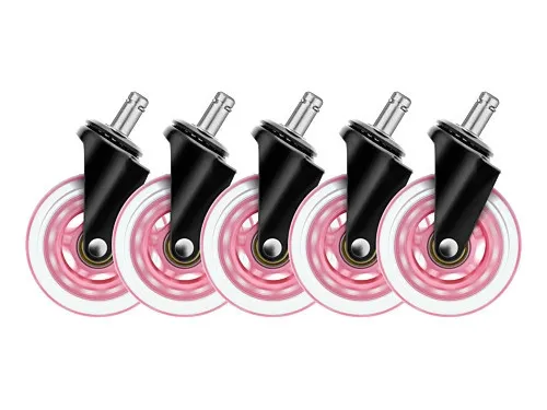 Deltaco Gaming 3 Inch Rubber Wheels Pink (5-Pack)