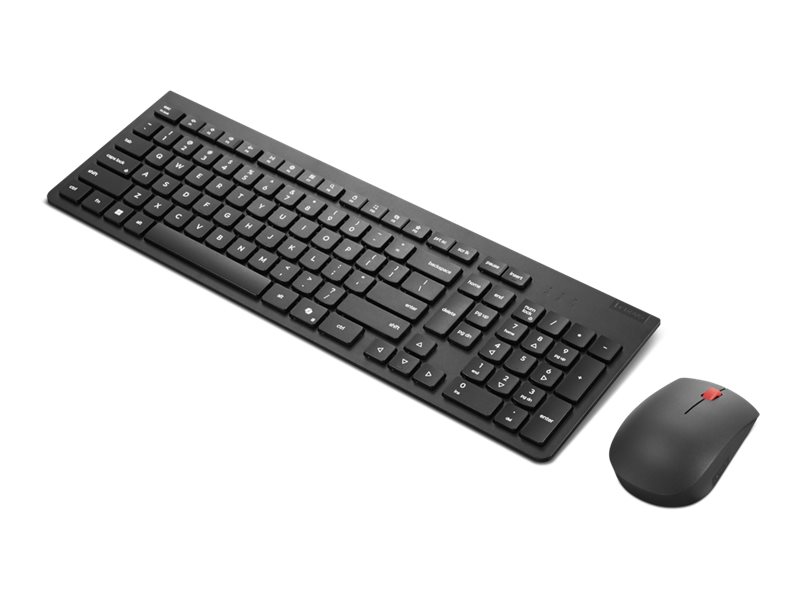 Lenovo Essential Wireless Combo Gen 2 - Sats med tangentbord och mus - trådlös - 2.4 GHz - AZERTY - fransk - svart - brun låda - CRU
