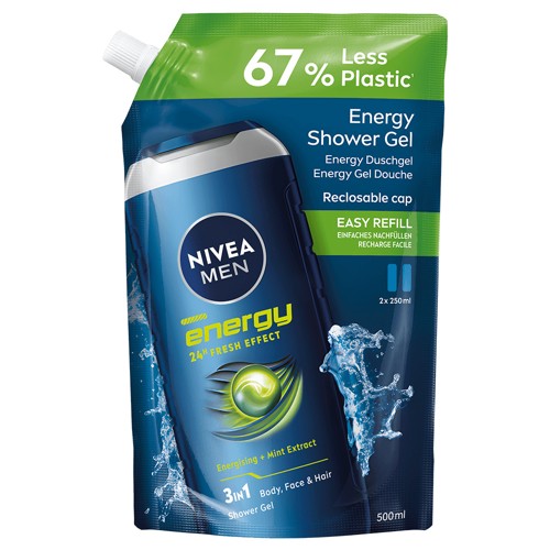 Nivea Men Energy Shower Gel Refill 500 Ml