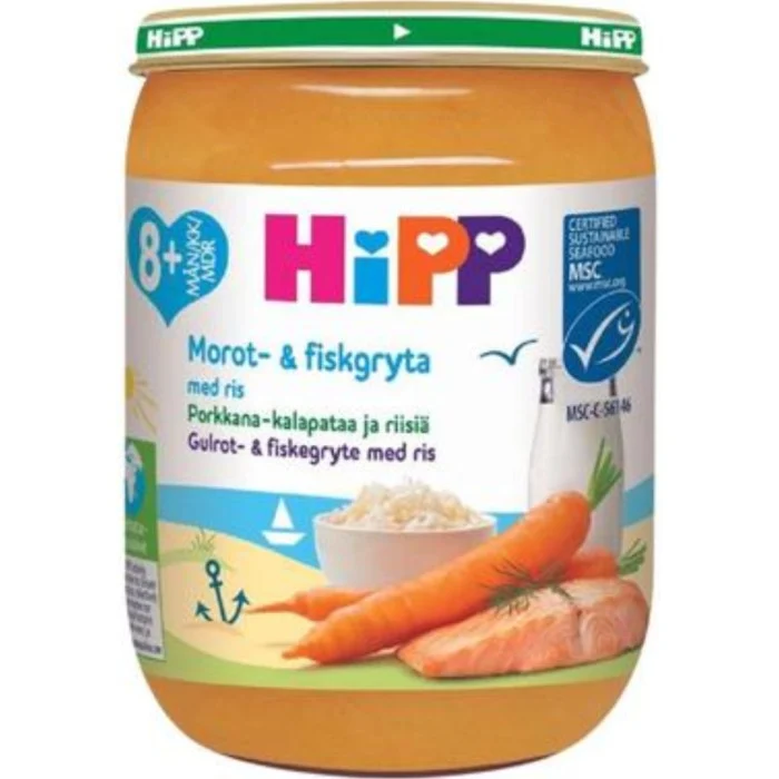 HiPP Morot & fiskgryta med ris 8M 190 g