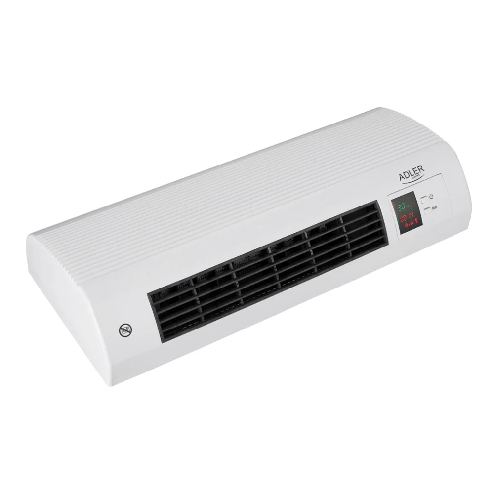 Adler AD 7714 keramisk luftridåvärmare 2200 W, väggmonterad, svart och vit