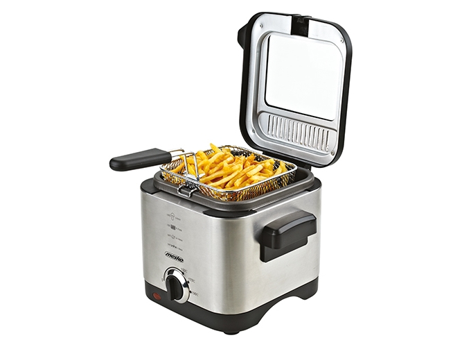Mesko Home MS 4910, Fritös, 1,5 l, Single, Svart, Satinstål, Rotations-, Fristående