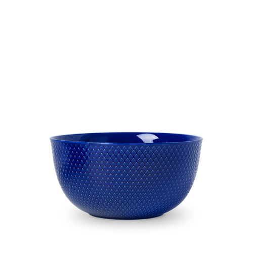 Lyngby Porcelæn - Rhombe Color Serveringsskål - Ø22 cm - Mörk Blå