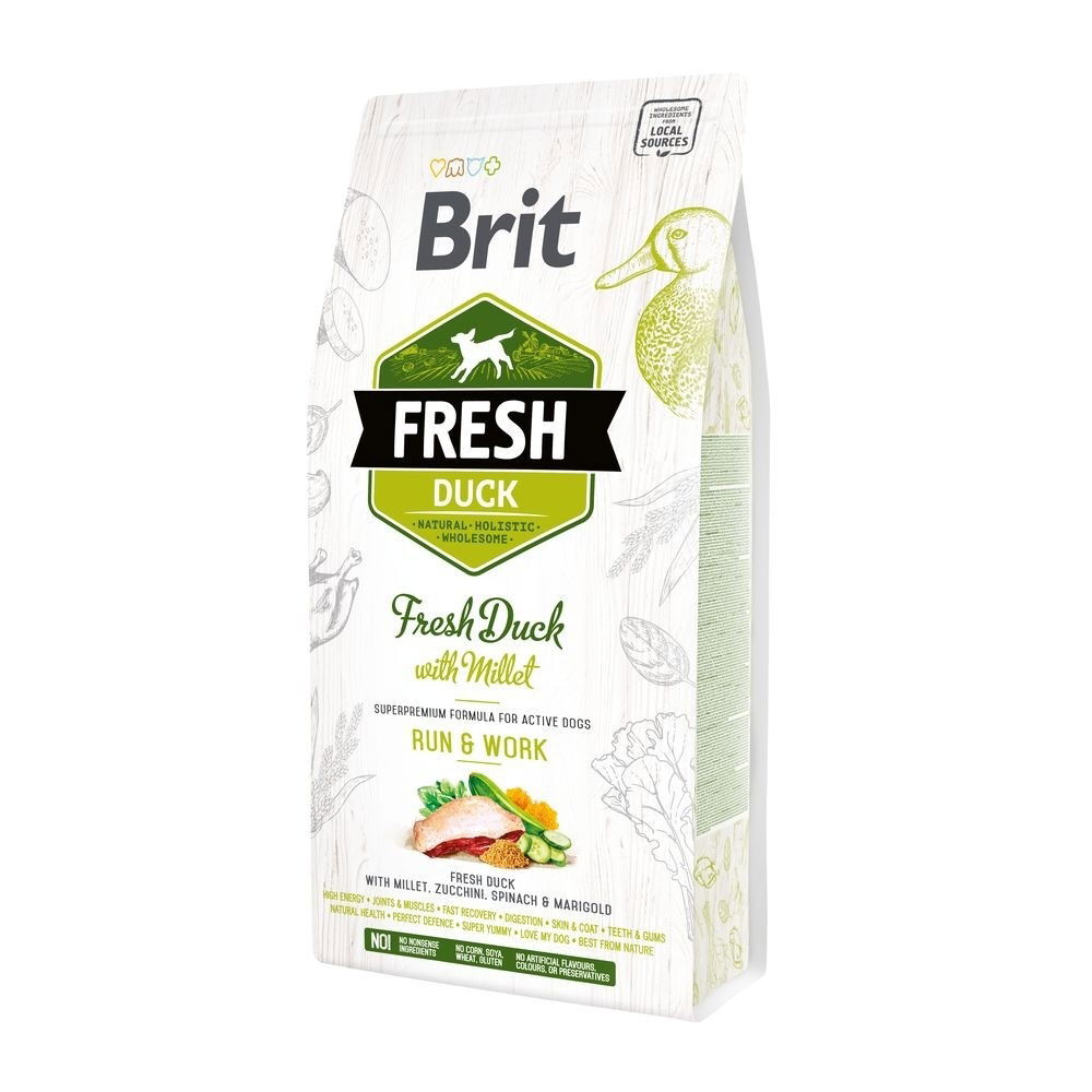 Brit Fresh Duck with Millet Active Run & Work Torrfoder till Hund 2,5 kg