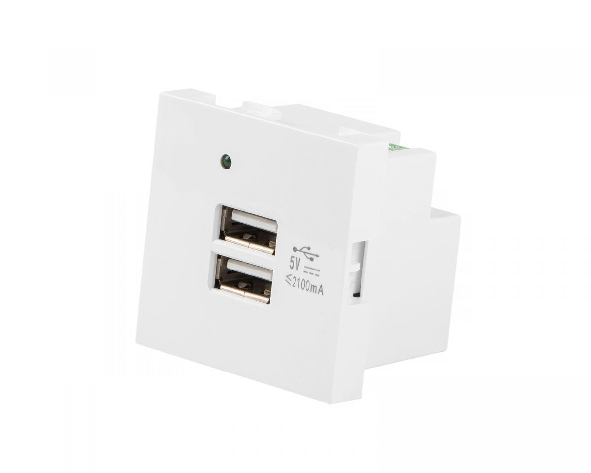 Lanberg AC Vägguttag USB - Vit