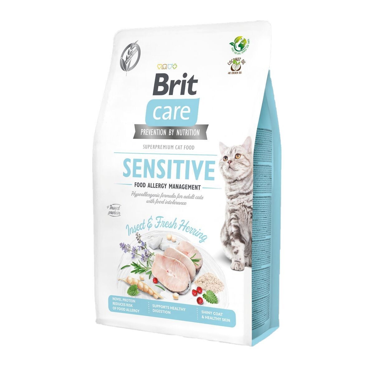 Brit Care Cat Grain Free Sensitive Insect & Fresh Herring Torrfoder till Katt 2 kg, bild 2