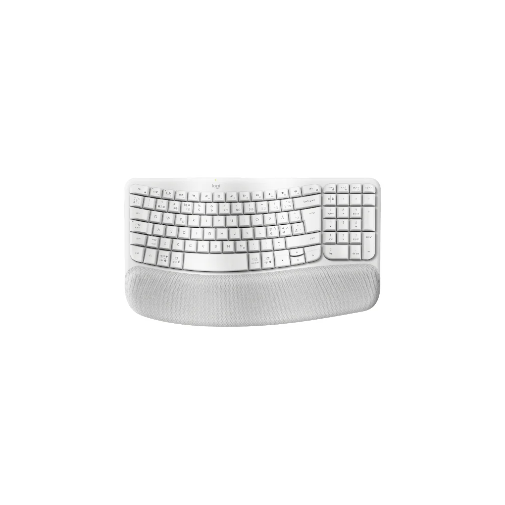 Logitech Wave Keys Ergo trådlöst tangentbord, vit