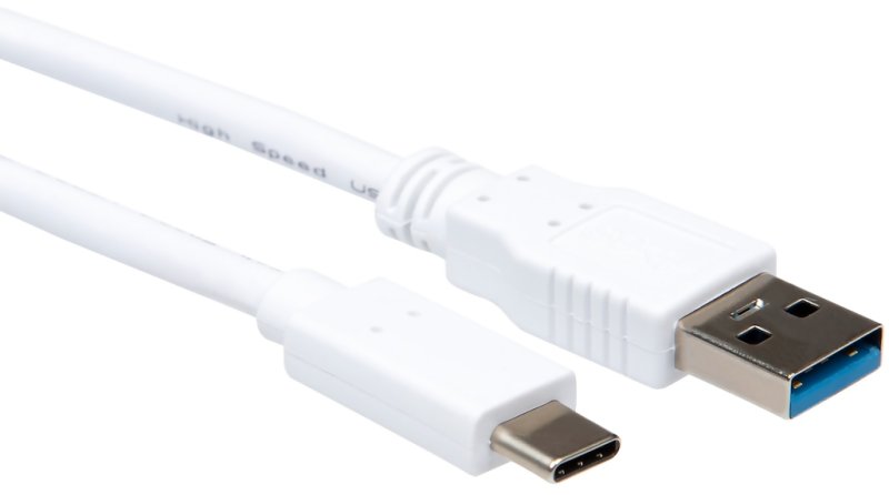 iiglo USB-A 3.0 till USB C kabel 2m USB-A 3.0 male till USB C male, v 3.0, 480Mbps, PVC, vit