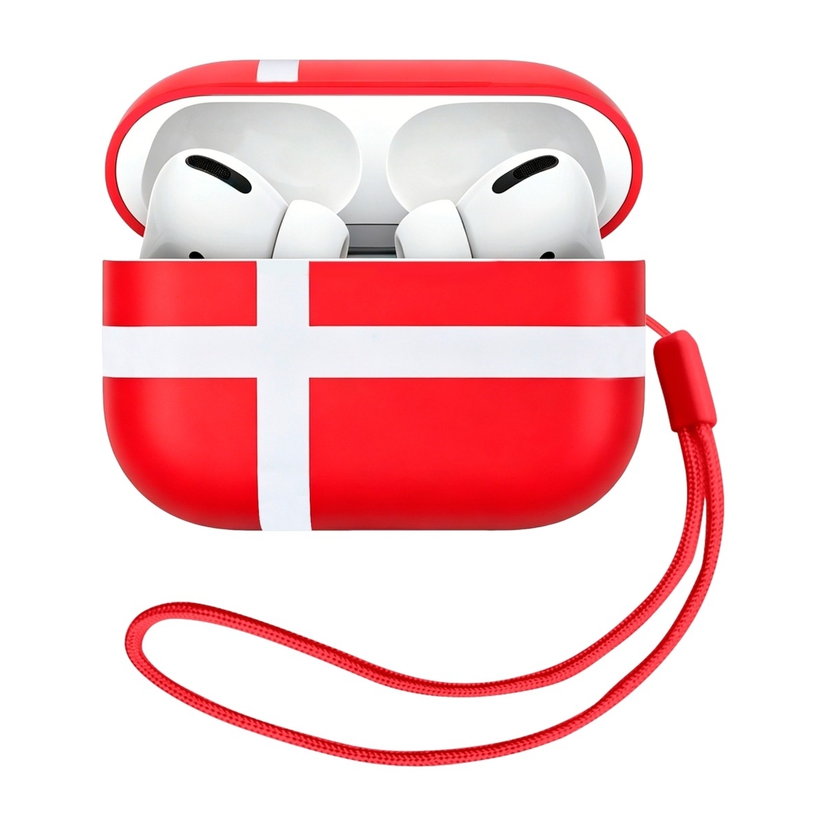 Ferrelli AirPods Pro 3 TPU-skal, dansk flagga