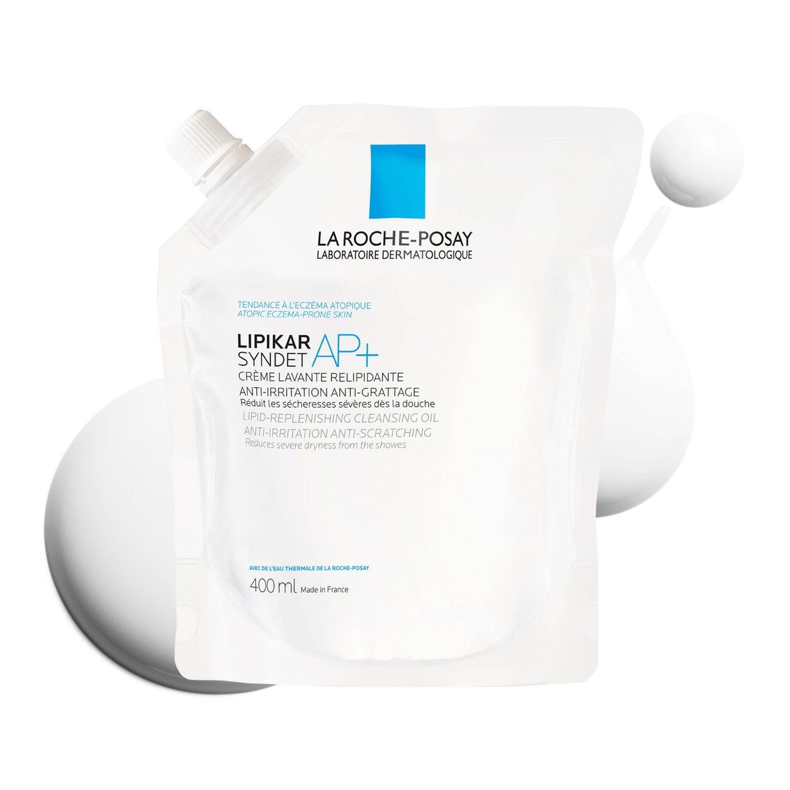 La Roche-Posay Lipikar Syndet AP+ Cream Wash 400 ml, Refill, bild 3