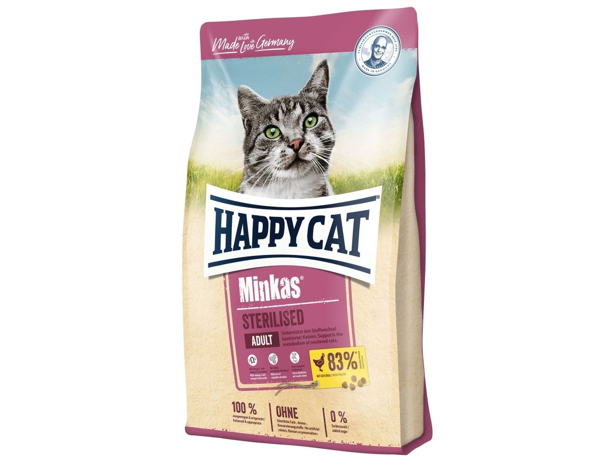 Happy Cat Minkas Sterilised torrfoder, kyckling, 10 kg
