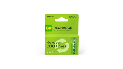 GP Recharge Rechargeable Battery, Size AA, 1300 mAh, 4-pack, bild 4