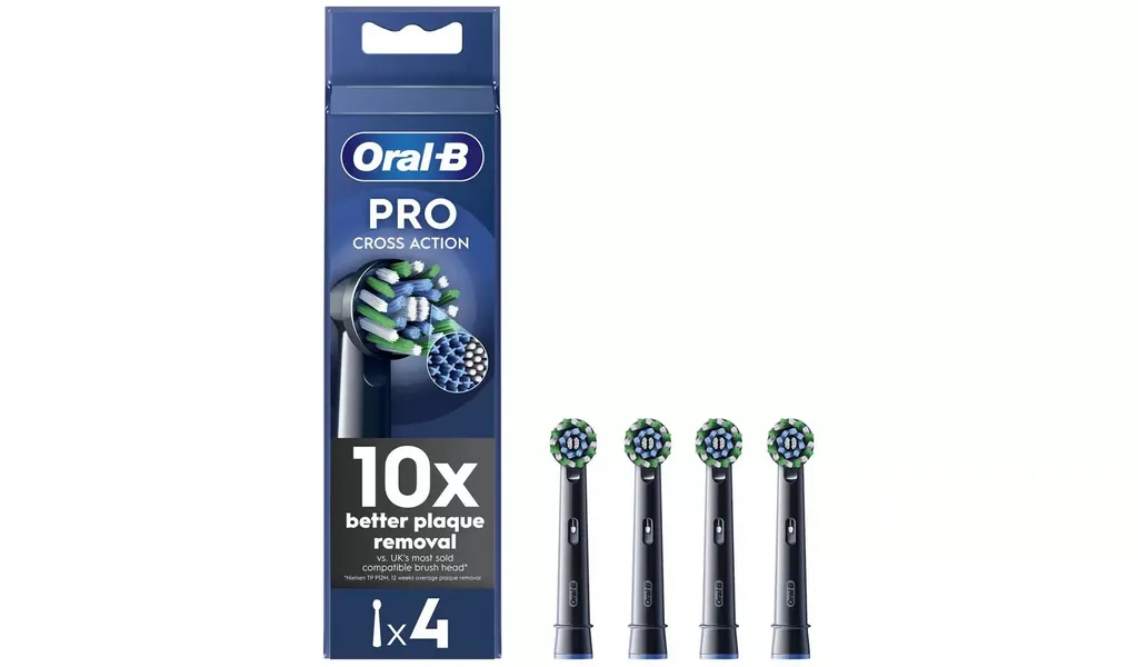 Oral-B Tandborsthuvud Vitality Pro, CrossAction 4-Pack Svart
