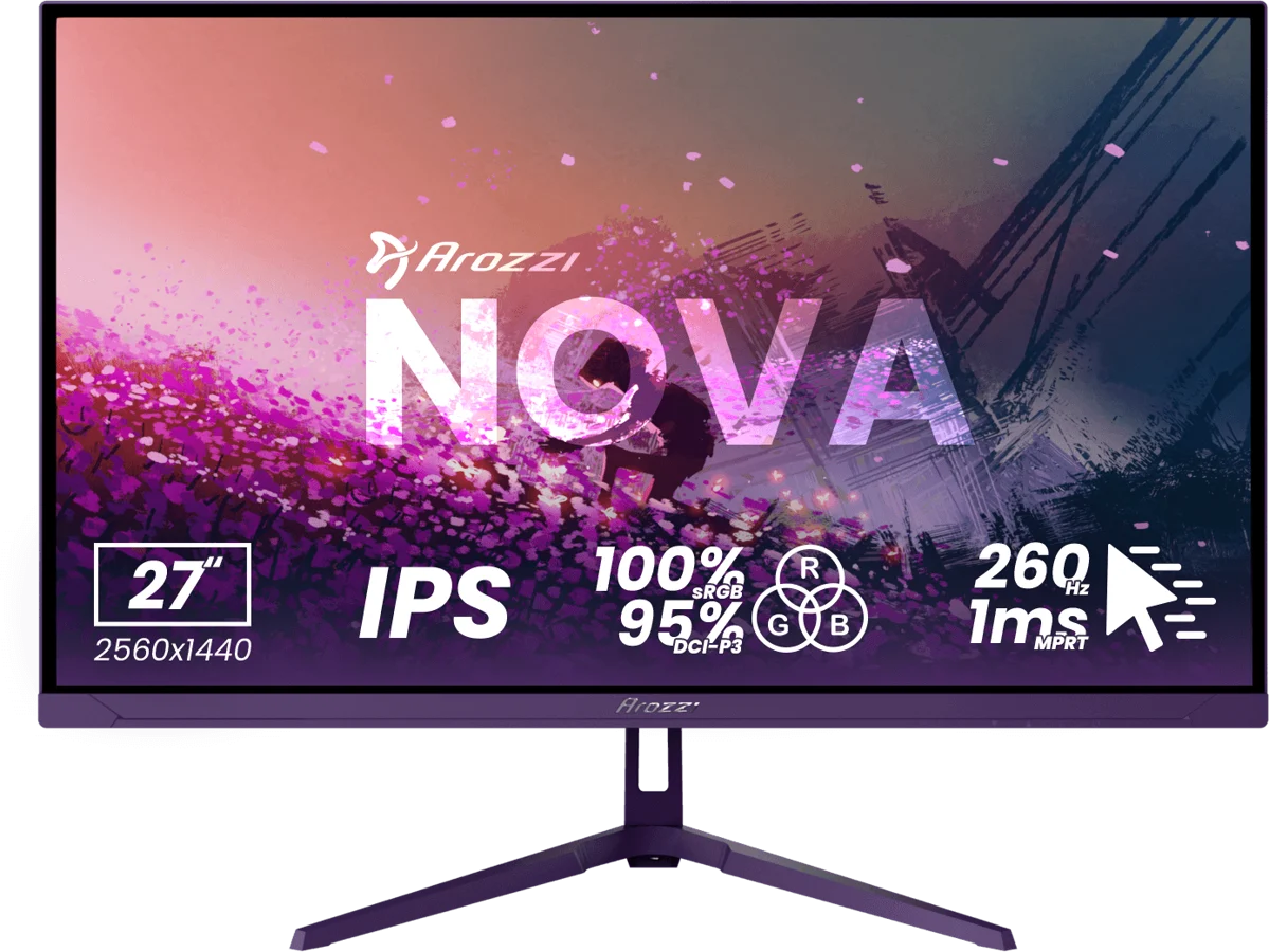 Arozzi Nova 27" QHD/IPS/260Hz/1ms gamingskärm (lila), bild 3