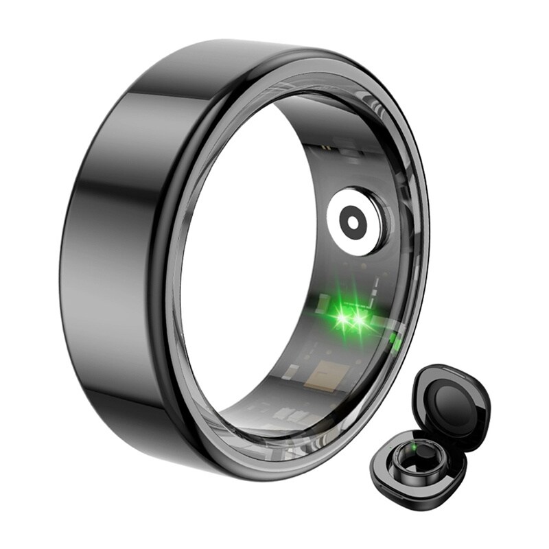 Colmi R02 Smart Ring Size 12 21.3mm with Charging Case - Black, bild 4