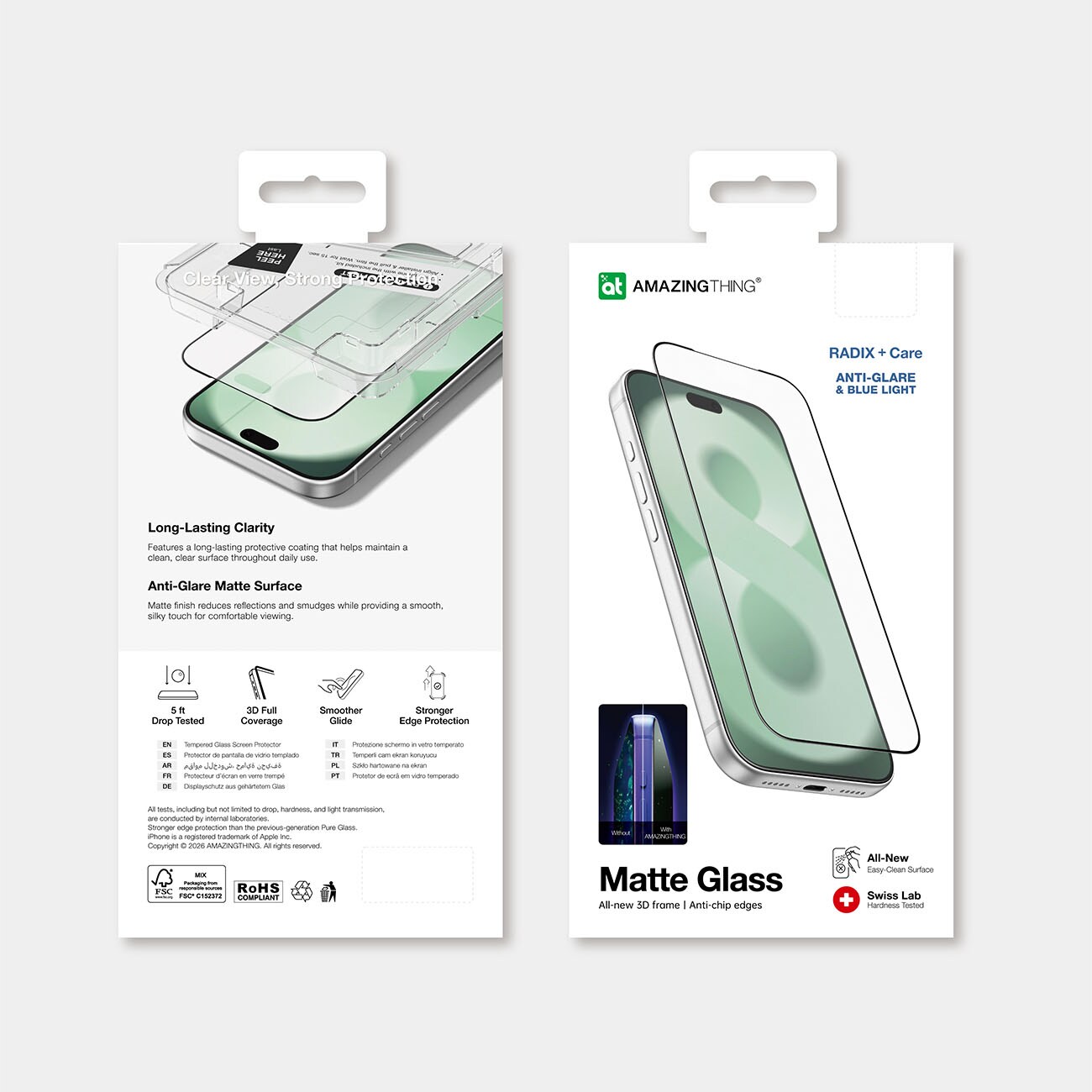 AmazingThing Radix +Care Matte Glass härdat glas till iPhone 18 Pro Max med monteringsram, bild 4