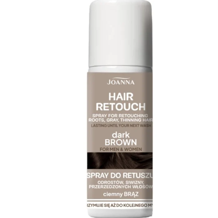 Joanna Hair Retouch Spray for Retouching Roots, Dark Brown 75 ml