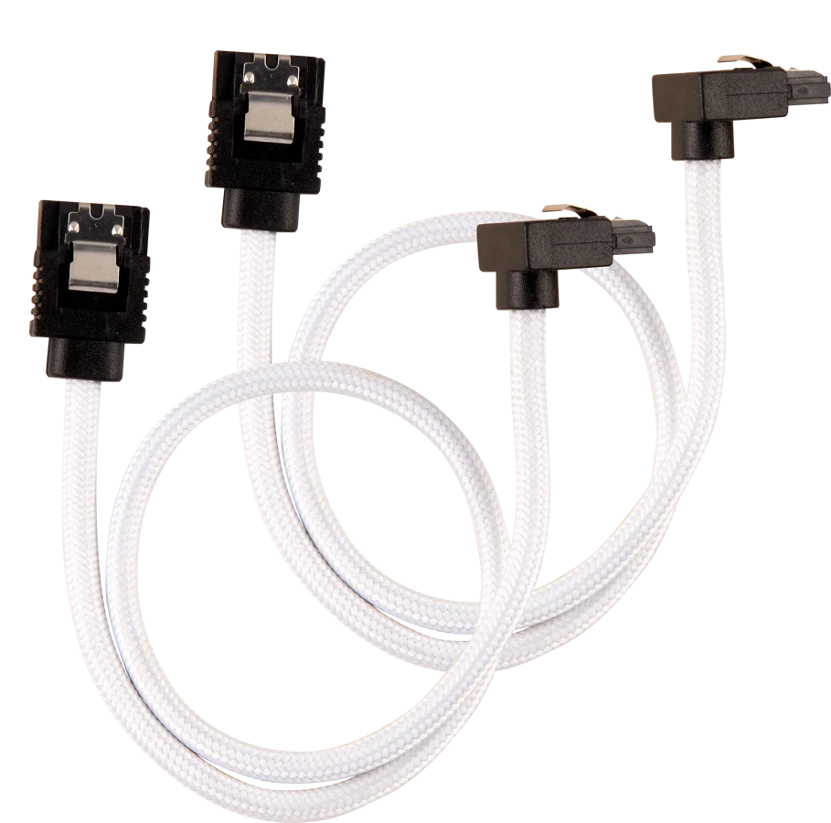 Corsair SATA-kabel Vinklad Vit 30cm 2-pack, bild 4