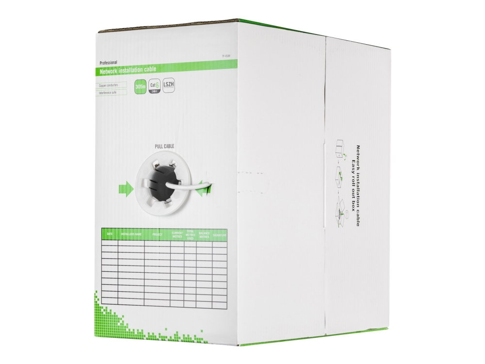 DELTACO - Bulkkabel - 305 m - UTP - CAT 6 - vit