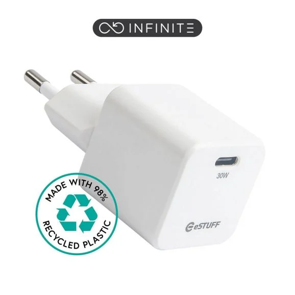 Väggladdare eSTUFF INFINITE 230V till 1xUSB-C, GaN 30W - Vit, bild 5