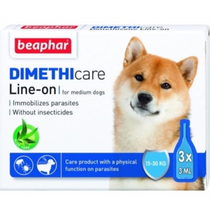 Beaphar Dimethicare Line-on hund 15-30 kg 3 x 3 ml