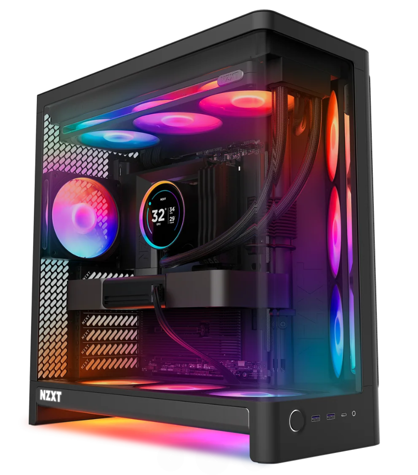NZXT H6 RGB+ (2026) - All Black - Chassi - Miditower - Svart, bild 3